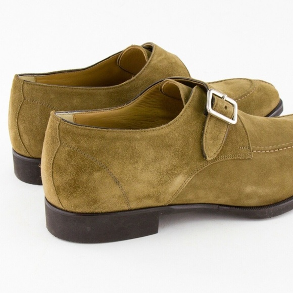 Di Bianco Monk Strap Velour Bog Dress Shoes SC542 SPQR Size 10 - Picture 6 of 12